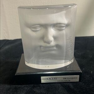Daum Frosted Glass Heracles Sculpture